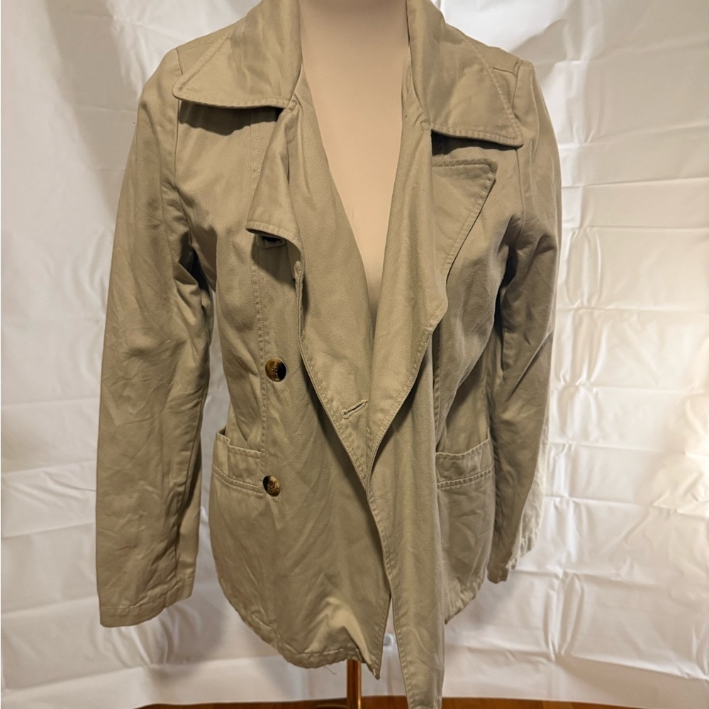 Tommy Hilfiger Tan Pea Coat with Classic Double-Breasted Design Medium Size 10 - Picture 2 of 6